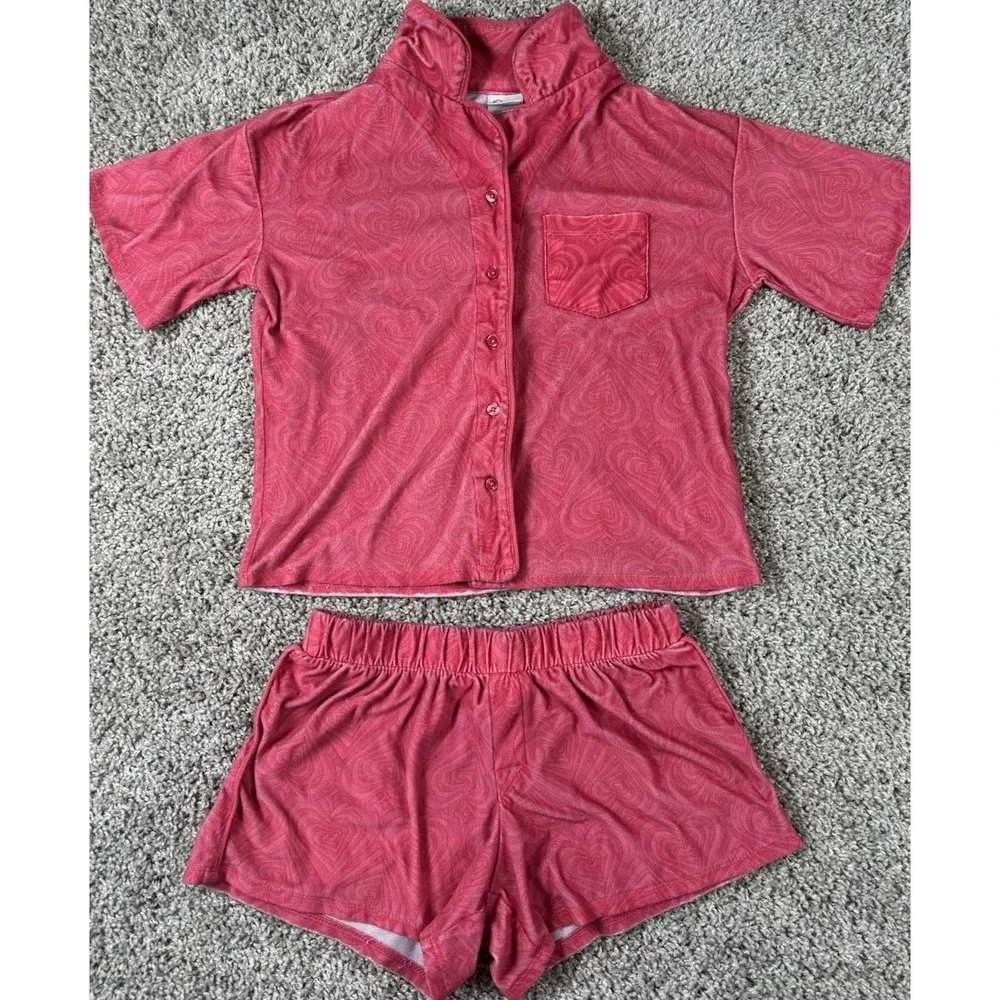 Art Class Girls Sleepwear - Lot Of 2 Sets - Short Sleeve Button Top Shorts 10/12